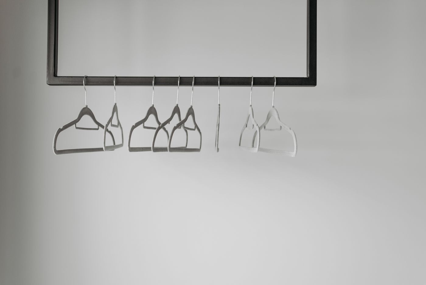 Empty clothes hangers